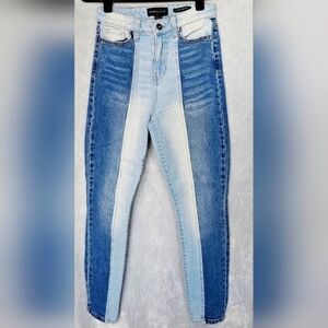 Kendall + Kylie The Ultra Babe Skinny High-Rise Sz 3/26 Two Tone Indigo Blue